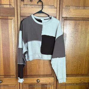 Garage Brown Crop Hoodie